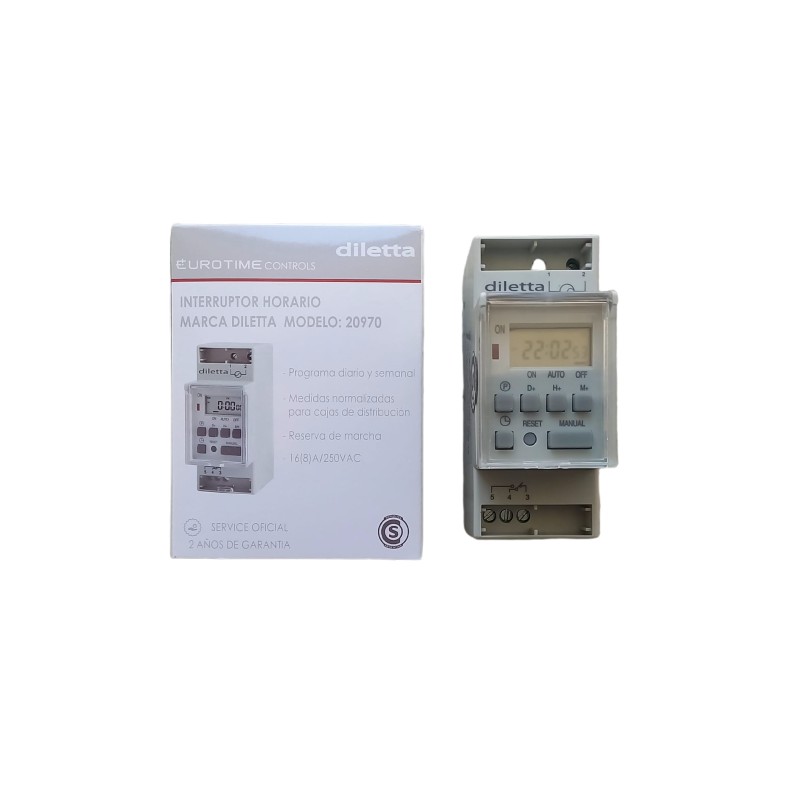 Timer Programable Digital Diaria Semana Con Riel Din Diletta