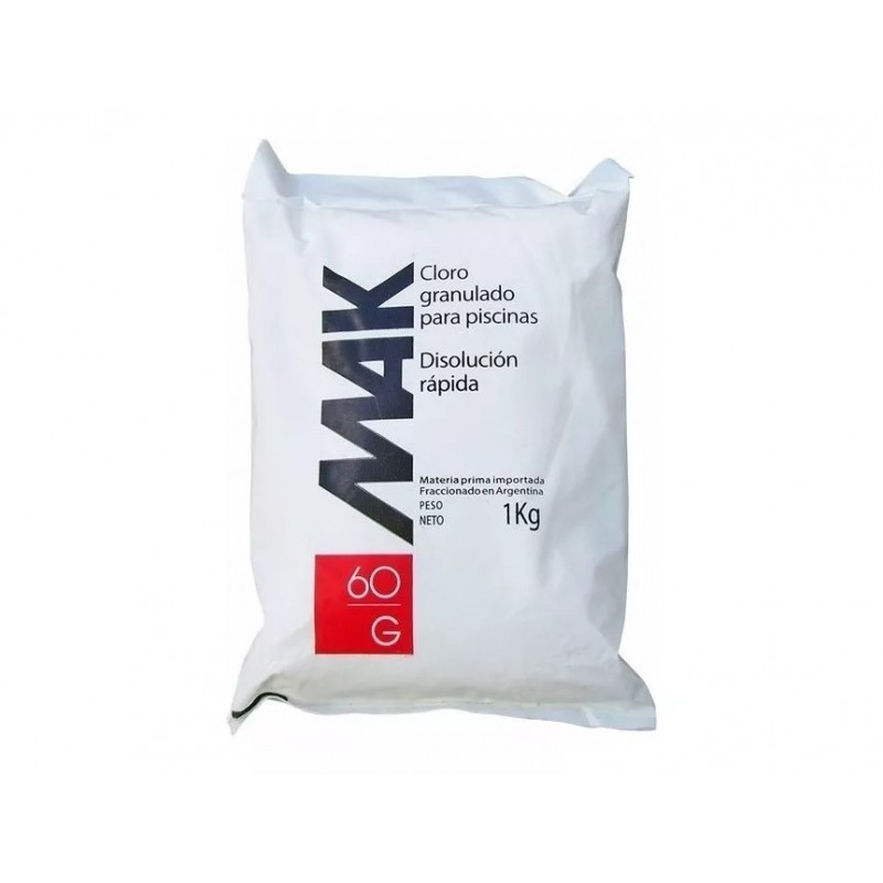 Cloro Granulado Mak 60 x 1 Kg Disolución Rápida